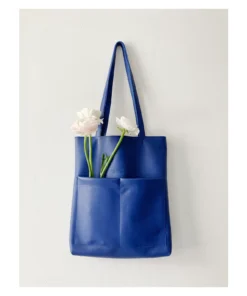 Leather tote bag for women