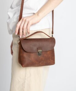 Handmade Leather crossbody bag,Women city Bag
