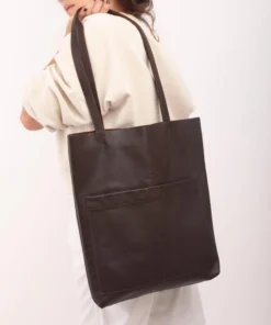 Leather tote bag for women