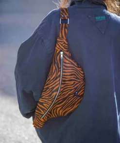 Nina Belt Bag in Grain Suede Calfskin - Brown Zebra