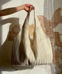 Marthe tote bag - vintage crochet fabric