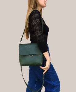 Green Leather Crossbody Bag Women Shoulder Bag Mini Bag